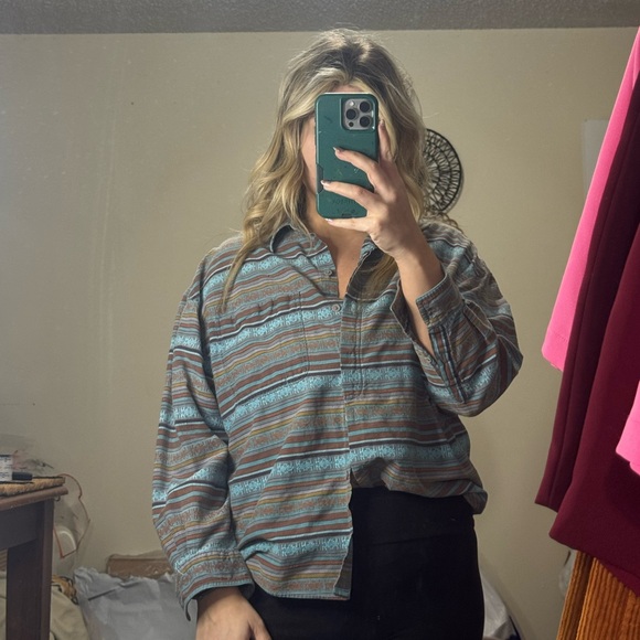 Backroad Blues Tops - Backroad Blues Vintage Striped Button-Up Shirt